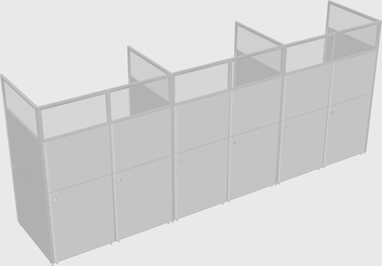 Shared rectangular cubicle