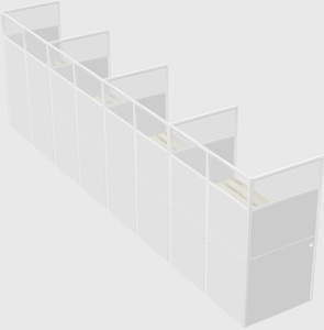 Shared rectangular cubicle