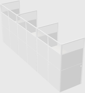 Shared rectangular cubicle