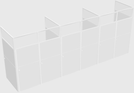 Shared rectangular cubicle