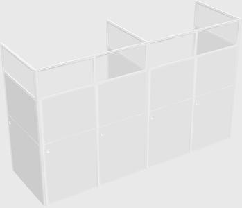 Shared rectangular cubicle