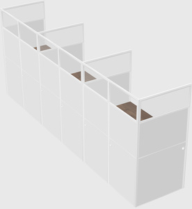 Shared rectangular cubicle