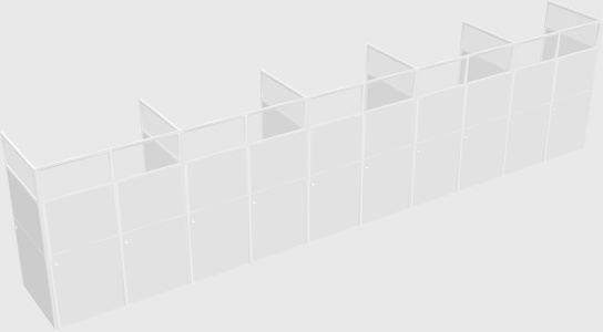Shared rectangular cubicle