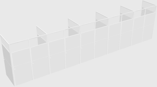 Shared rectangular cubicle