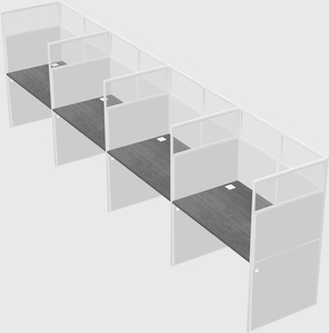 Shared rectangular cubicle