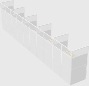 Shared rectangular cubicle