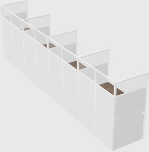 Shared rectangular cubicle