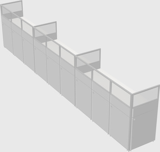 Shared rectangular cubicle