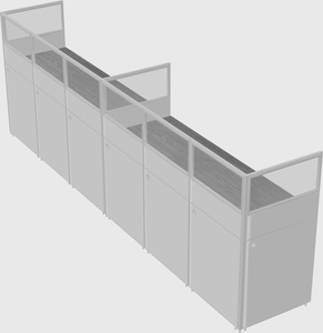 Shared rectangular cubicle