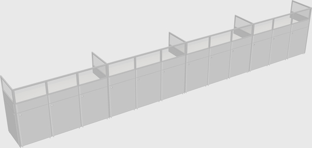Shared rectangular cubicle