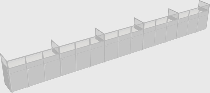 Shared rectangular cubicle