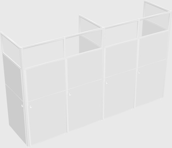 Shared rectangular cubicle