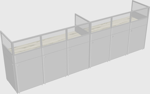 Shared rectangular cubicle