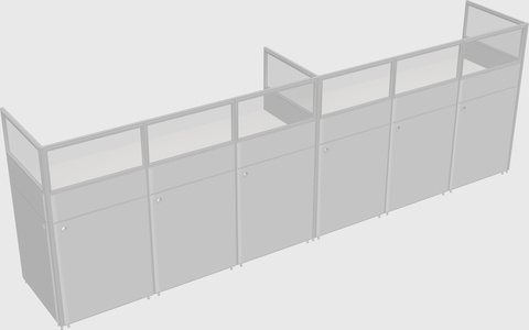Shared rectangular cubicle