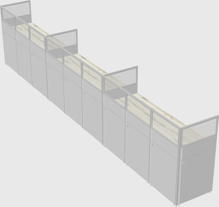 Shared rectangular cubicle