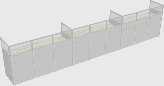 Shared rectangular cubicle