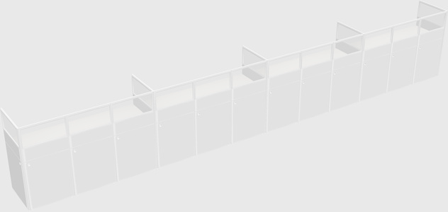Shared rectangular cubicle