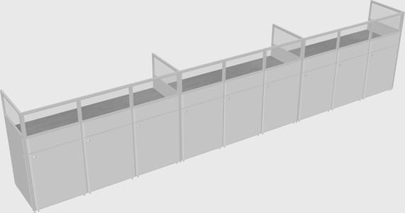 Shared rectangular cubicle
