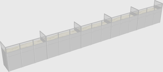 Shared rectangular cubicle