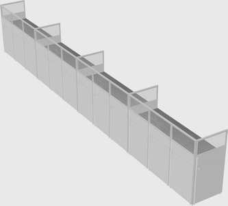 Shared rectangular cubicle
