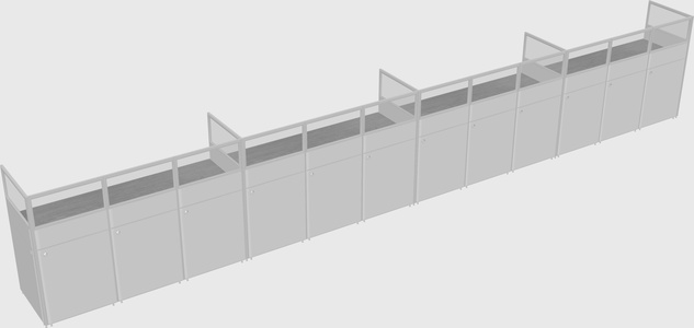Shared rectangular cubicle