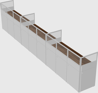 Shared rectangular cubicle