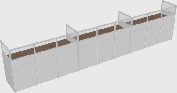 Shared rectangular cubicle