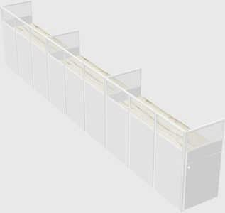 Shared rectangular cubicle