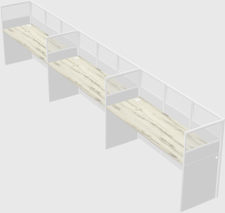 Shared rectangular cubicle