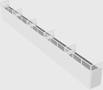 Shared rectangular cubicle