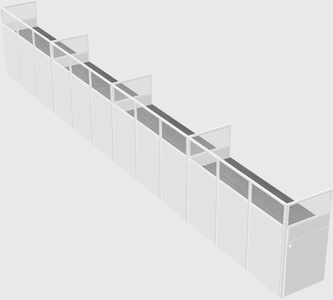 Shared rectangular cubicle