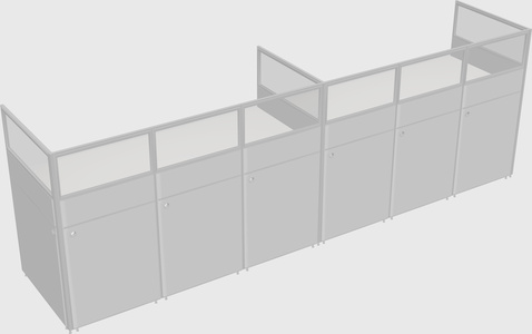 Shared rectangular cubicle