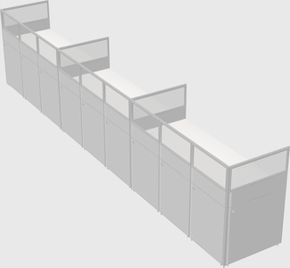 Shared rectangular cubicle