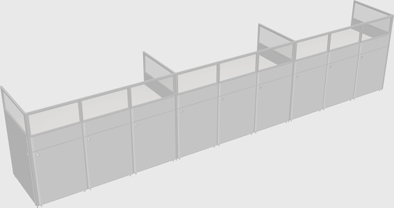 Shared rectangular cubicle