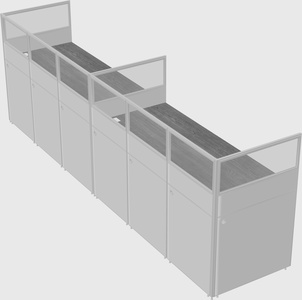 Shared rectangular cubicle