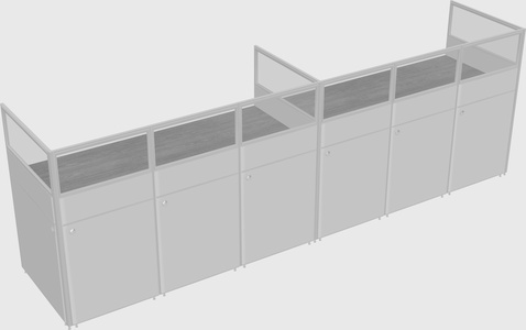 Shared rectangular cubicle