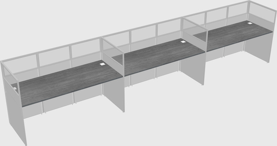Shared rectangular cubicle