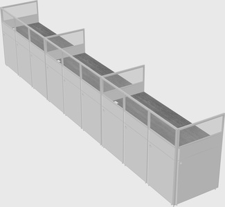 Shared rectangular cubicle