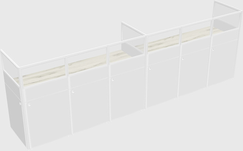 Shared rectangular cubicle