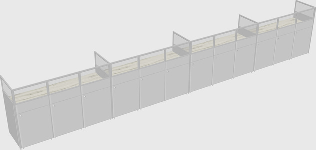 Shared rectangular cubicle