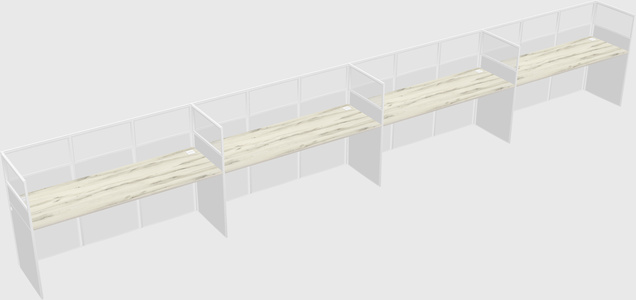 Shared rectangular cubicle