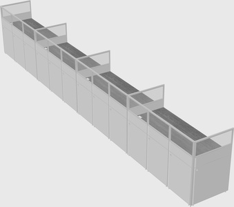 Shared rectangular cubicle