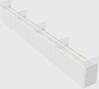 Shared rectangular cubicle