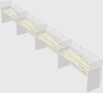 Shared rectangular cubicle