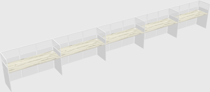 Shared rectangular cubicle