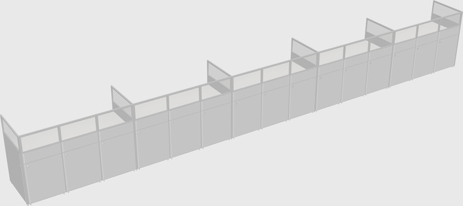 Shared rectangular cubicle