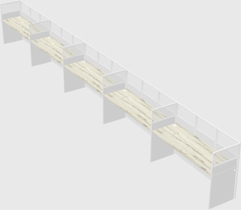 Shared rectangular cubicle