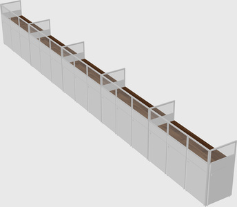 Shared rectangular cubicle
