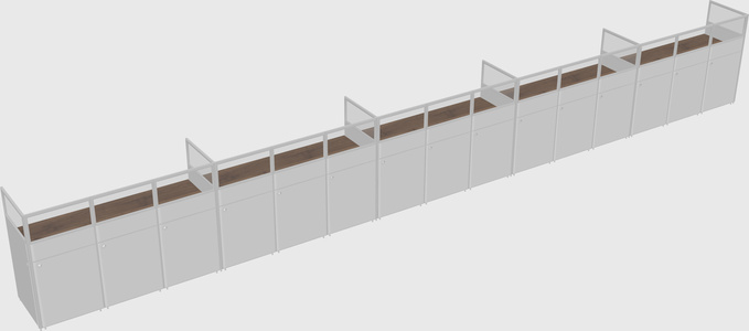 Shared rectangular cubicle