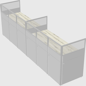 Shared rectangular cubicle